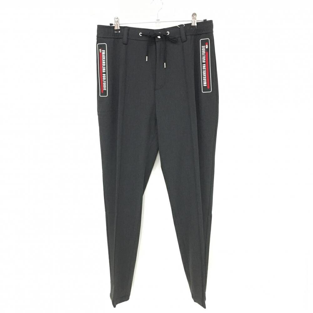 【新品】マークアンドロナ パンツ ダークグレー ヘリンボーン ウエストゴム メンズ 48(L) ゴルフウェア 2023年モデル MARK＆LONA