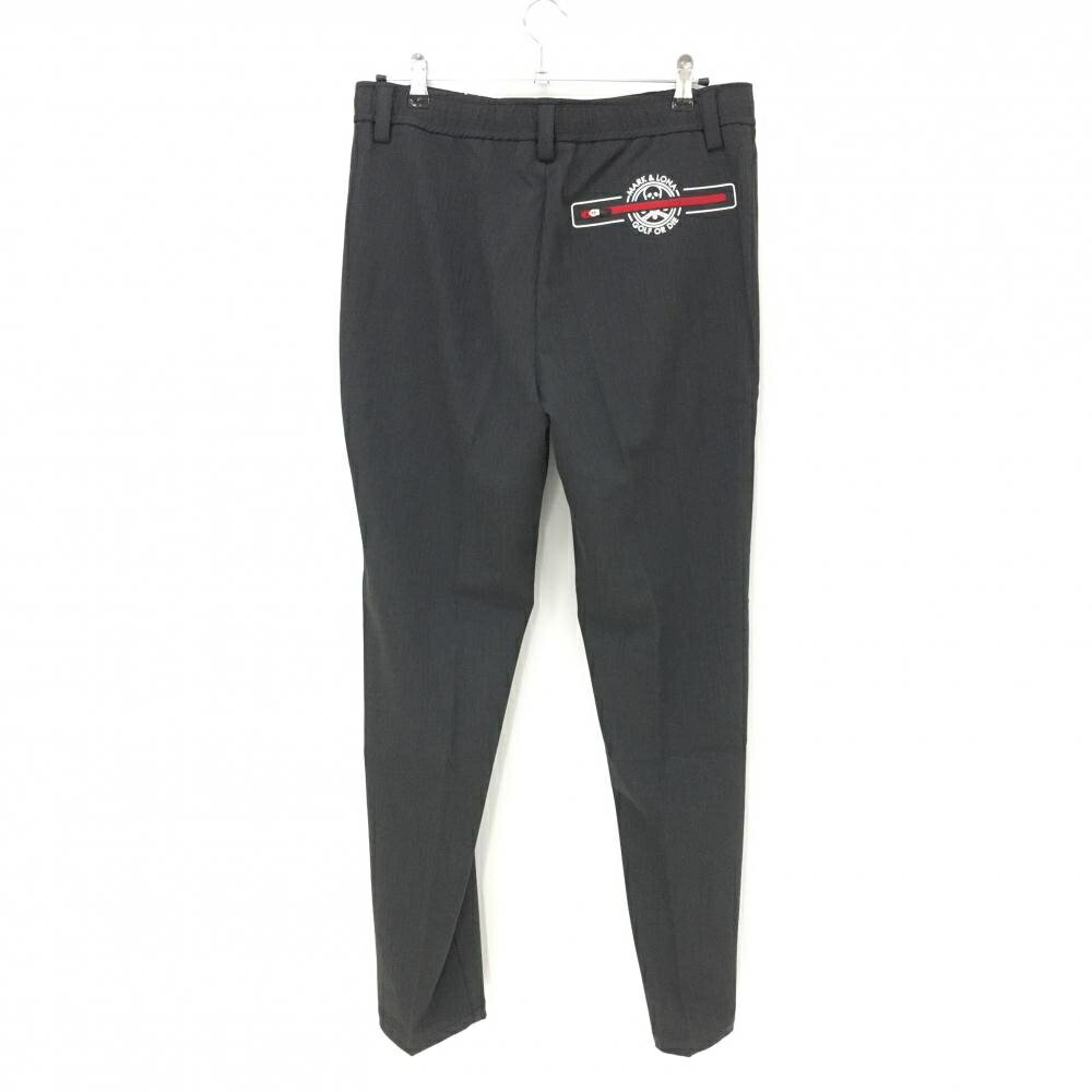 【新品】マークアンドロナ パンツ ダークグレー ヘリンボーン ウエストゴム メンズ 48(L) ゴルフウェア 2023年モデル MARK＆LONA