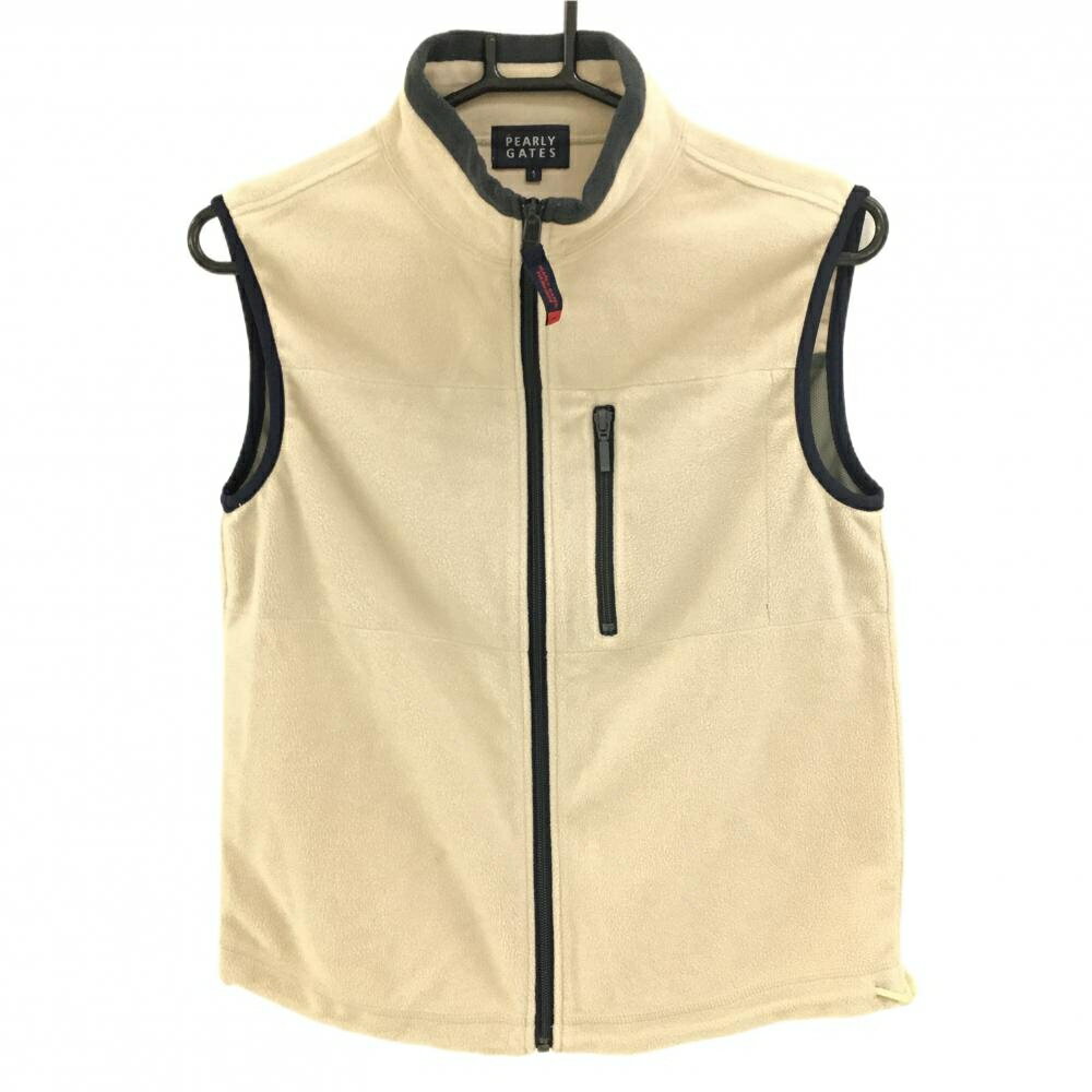 パーリーゲイツ フリースベスト ベージュ×ネイビー レディース 1 ゴルフウェア PEARLY GATES