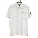 ★特価★キャロウェイ 半袖ポロシャツ 白×ネイビー ドット ロゴ刺しゅう メンズ L ゴルフウェア Callaway(4)