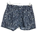 ★特価★【美品】アディダス ショートパンツ ネイビー×白 総柄 バックロゴ レディース S/P(S) ゴルフウェア adidas