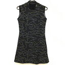 ★特価★【超美品】ニューバランスゴルフ ノースリーブワンピース 黒×白 ロゴ総柄 レディース 1(M) ゴルフウェア 2023年モデル New Balance