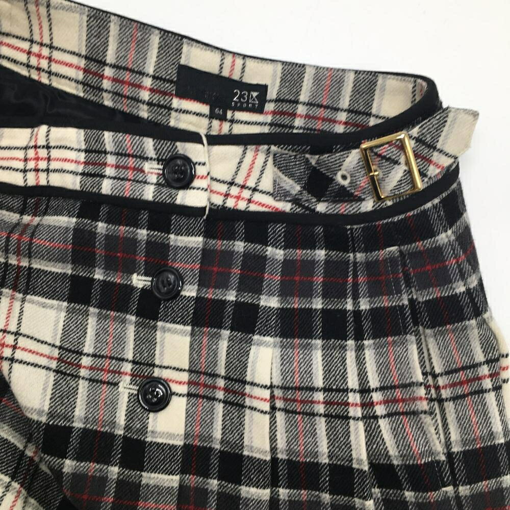 【25%OFFクーポン配布中！9/14まで】【美品】23区スポーツ ニットプリーツスカート 白×黒 チェック ウール混 内側インナーパンツ レディース 64(M) ゴルフウェア 23区 reonard-10135788 レオナード 楽天市場店 サンプル画像3