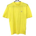 【美品】マークアンドロナ 半袖ハイネックシャツ イエロー 一部メッシュ生地 背面パンチング メンズ 44(S) ゴルフウェア MARK&LONA
