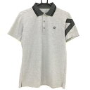 【超美品】セントアンドリュース 半袖ポロシャツ グレー×黒 背面ロゴプリント メンズ M ゴルフウェア St ANDREWS
