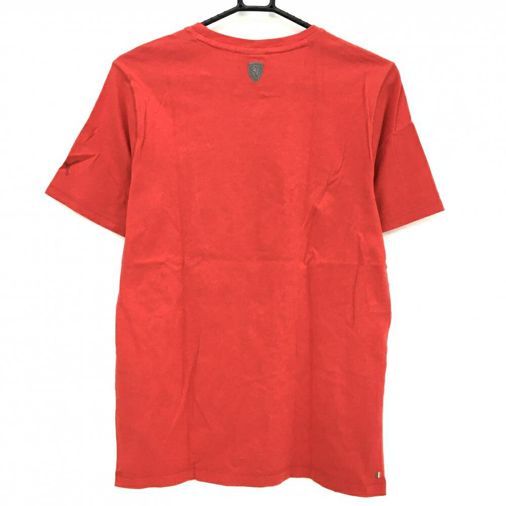 【美品】プーマ Tシャツ レッド ビッグプリント フェラーリ メンズ US-S ゴルフウェア PUMA