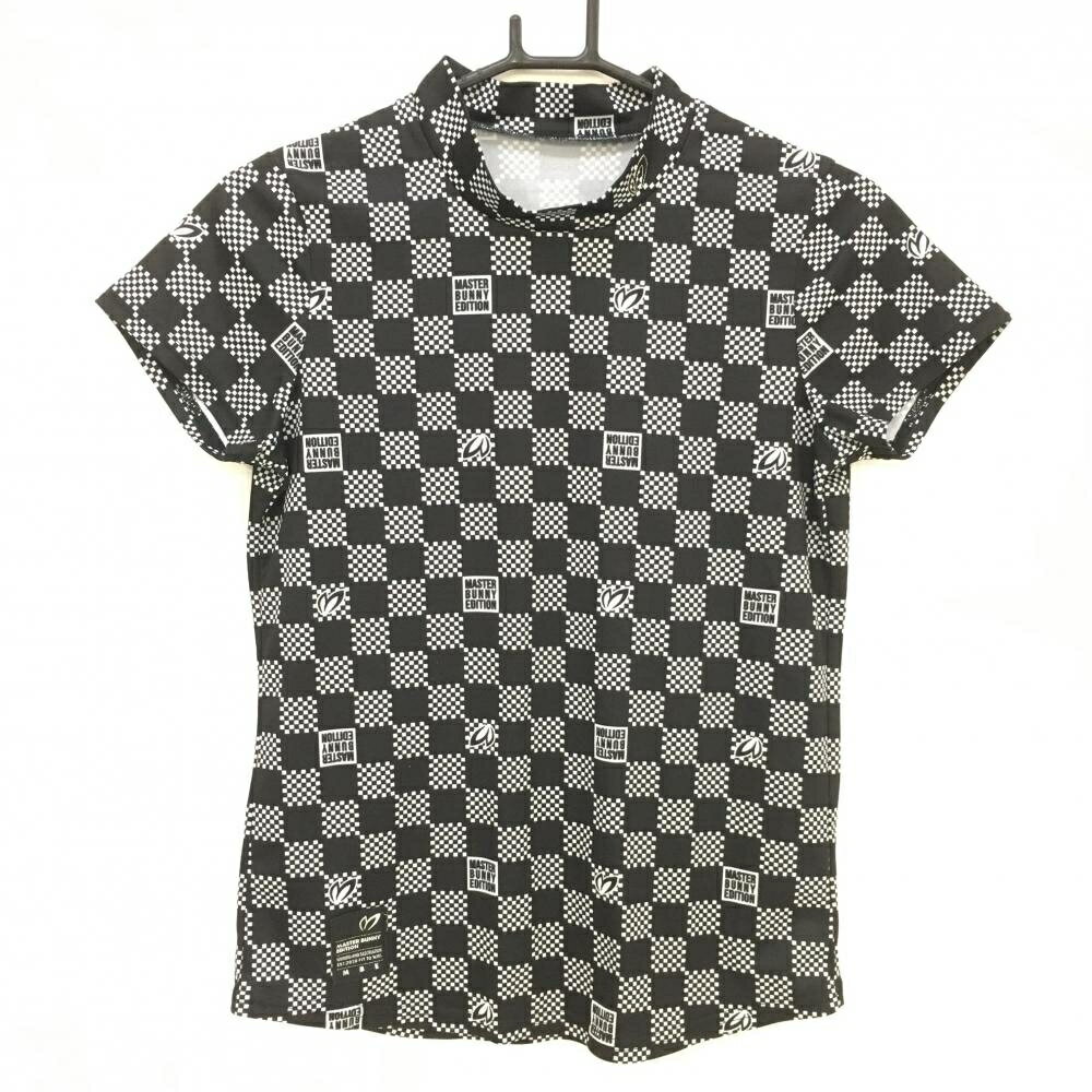 【超美品】マスターバニー 半袖ハイネックシャツ 黒×白 総柄 レディース 1(M) ゴル...