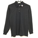 ★特価★アダバット 長袖ポロシャツ 黒 後ろロゴ犬 レディース I(M) ゴルフウェア adabat