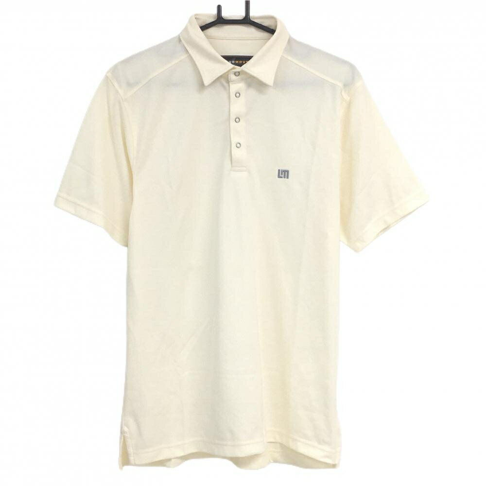 【美品】ラウドマウス 半袖ポロシャツ 白 スナップボタン ロゴ刺しゅう メンズ M ゴルフウェア LOUDMOUTH