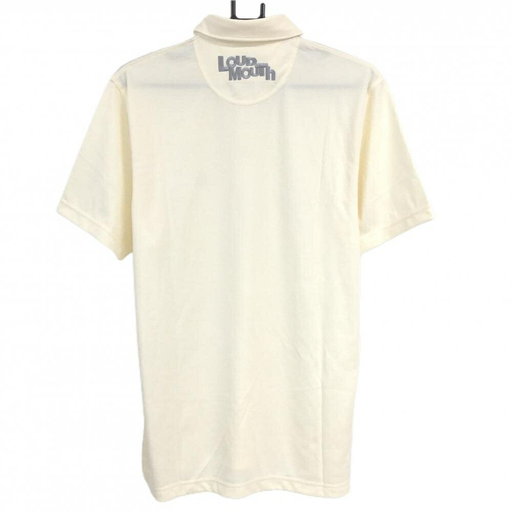 【美品】ラウドマウス 半袖ポロシャツ 白 スナップボタン ロゴ刺しゅう メンズ M ゴルフウェア LOUDMOUTH