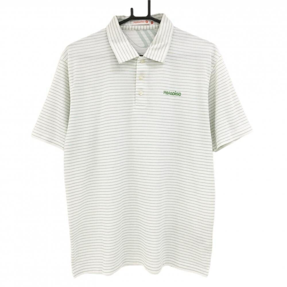 パラディーゾ半袖ポロシャツ白×グリ...