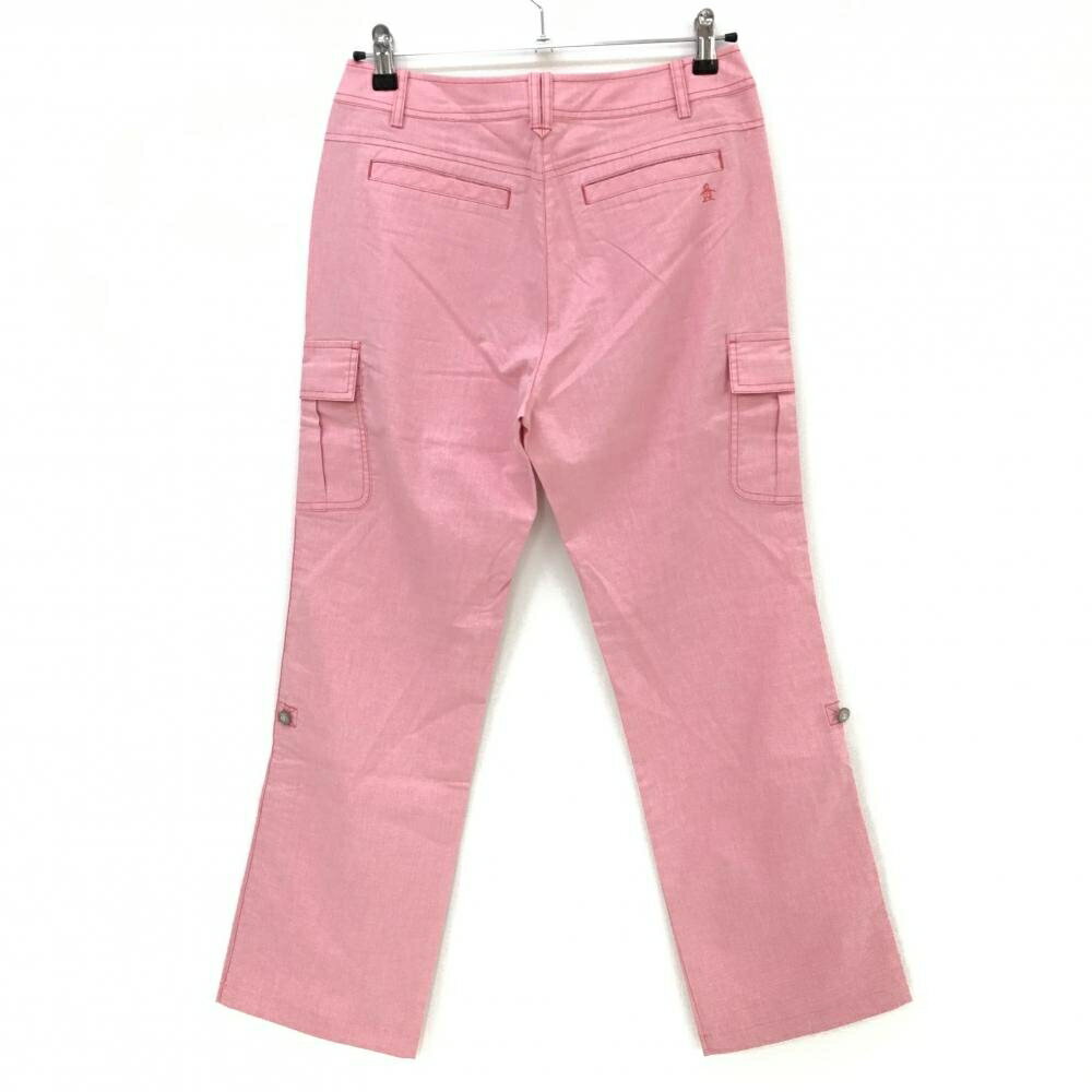 【美品】マンシングウェア カーゴパンツ レッド 裾ロールアップ可 レディース 11 ゴルフウェア Munsingwear