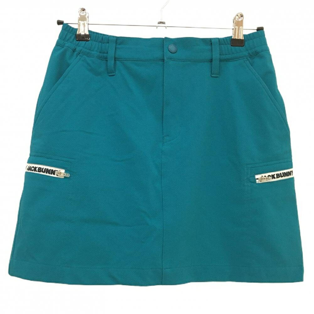 【超美品】ジャックバニー スカート ブルーグリーン 内側インナーパンツ レディース 1(M) ゴルフウェア..