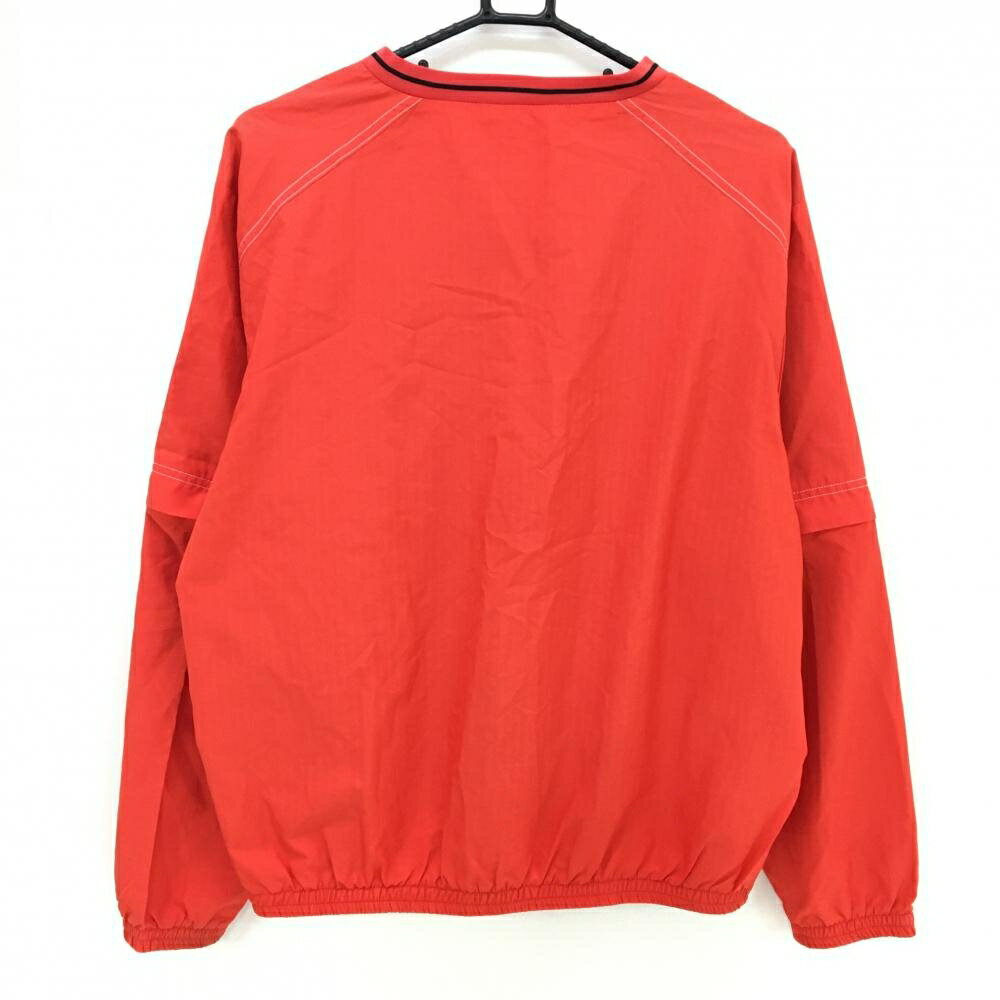 ルコックゴルフ 2WAYスニード レッド ストライプ地模様 メッシュ裏地 袖着脱可 メンズ M ゴルフウェア le coq sportif