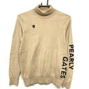 ★特価★パーリーゲイツ タートルネックセーター ベージュ コットン混 ニット レディース 0(S) ゴルフウェア PEARLY GATES