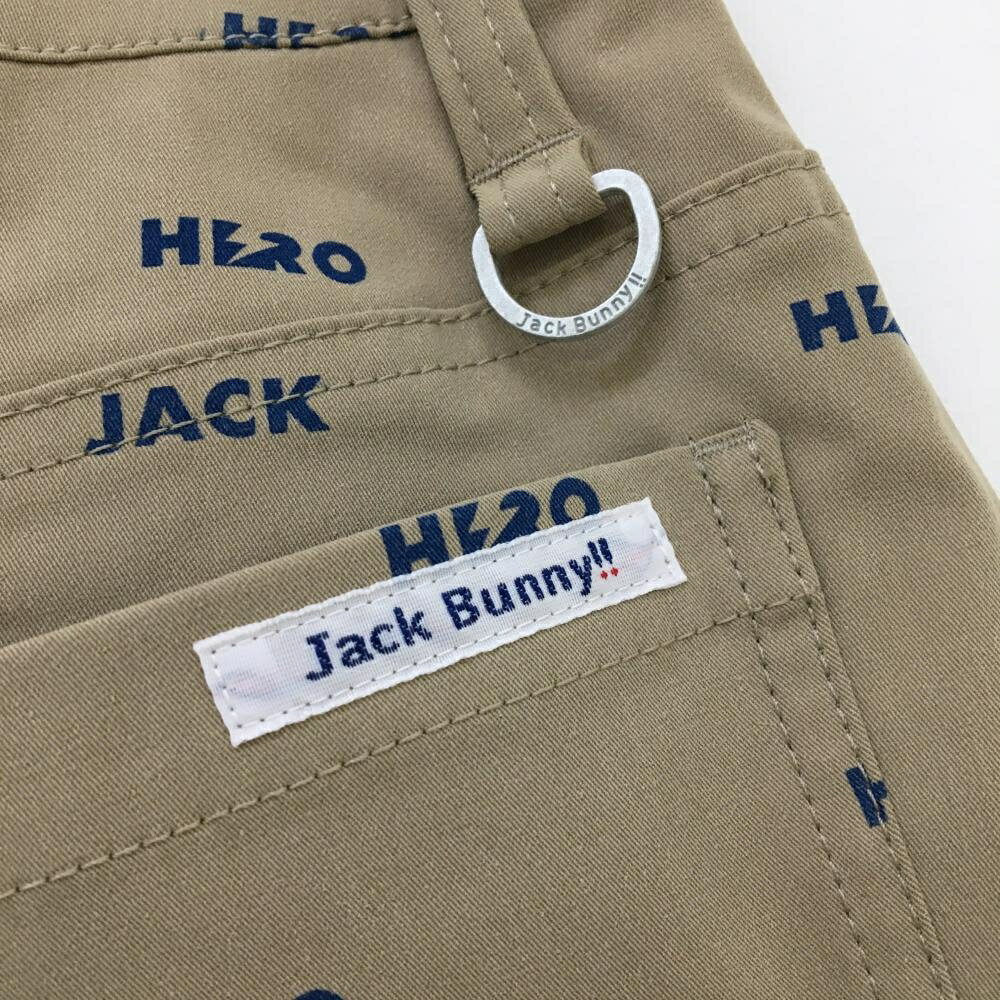【超美品】ジャックバニー スカート ライトブラウン×ネイビー 英字総柄 ストレッチ...
