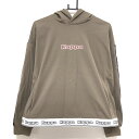 ★特価★【新品】カッパ パーカー グレー×白×黒 袖・裾ロゴ ロゴプリント レディース MEDIUM ゴルフウェア Kappa