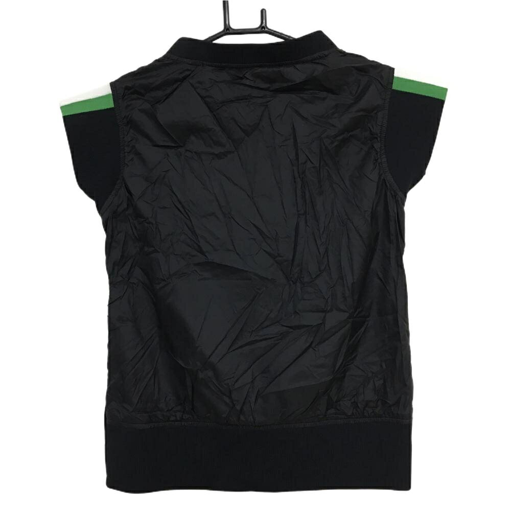 【超美品】カッパ ナイロンベスト 黒×レッド 裏地メッシュ 袖口リブ レディース M ゴルフウェア Kappa