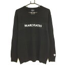 ★特価★【超美品】パーリーゲイツ セーター 黒 ウール混 胸ロゴ ニット メンズ 6(XL) ゴルフウェア PEARLY GATES