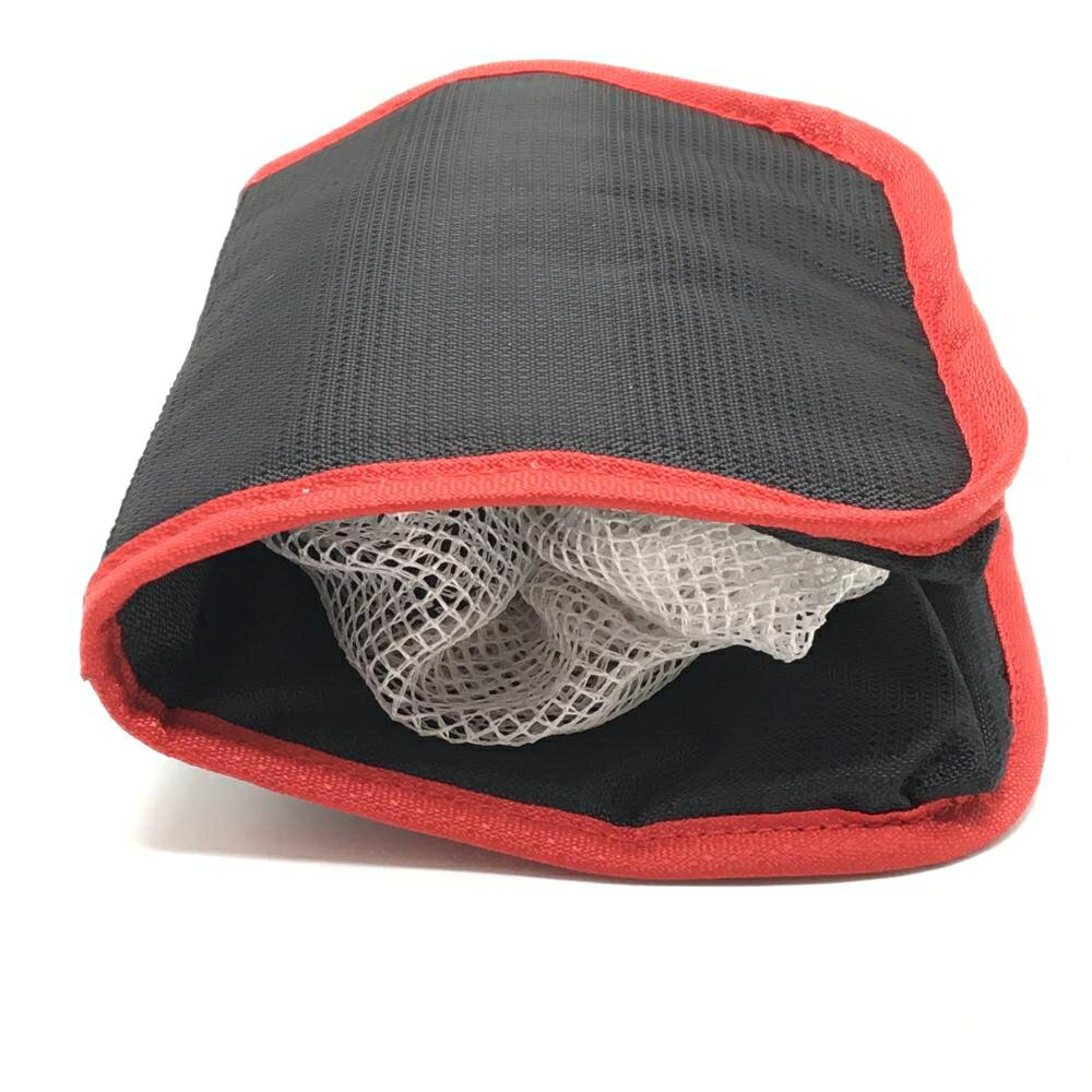 【美品】キャロウェイ 折り畳みメッシュバッグ 黒×レッド ロゴ刺しゅう ゴルフ Callaway