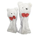 ★特価★【美品】キャロウェイ ヘッドカバー2点セット(FW UT) 白×レッド ベアゴルフ Callaway