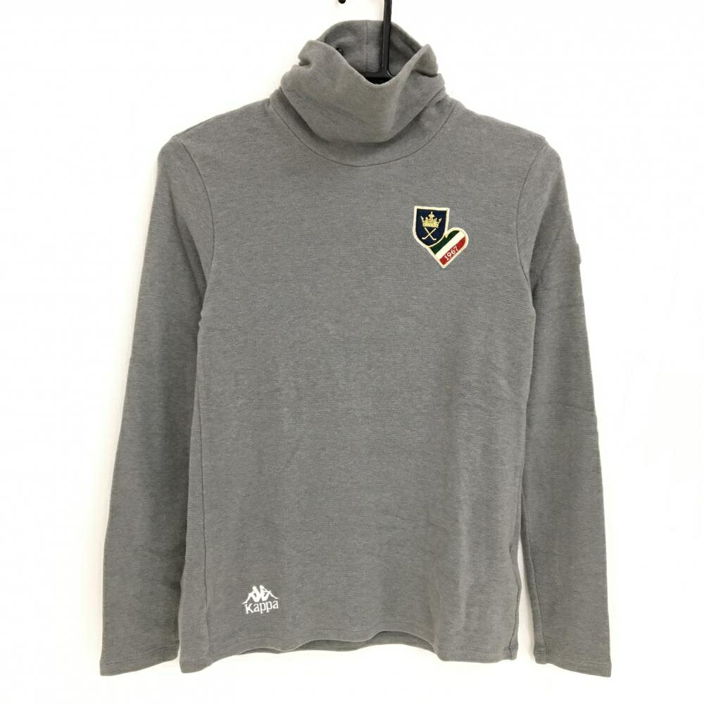 Kappa - 【美品】カッパ 長袖ハイネックシャツ グレー 微起毛素材 ネックギャザー レディース L ゴルフウェア Kappa