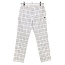★特価★【美品】マスターバニー パンツ 白×グレー チェック ストレッチ レディース 0(S) ゴルフウェア MASTER BUNNY EDITION