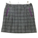 ★特価★【超美品】アディダス スカート 黒×白×パープル グレンチェック ボックスプリーツ レディース M/M ゴルフウェア adidas