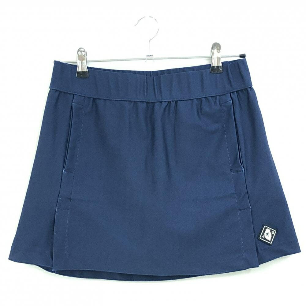 【当店ポイント5倍！3月11日(火)1時59分まで！】【美品】ヴィトゥエルヴ ストレッチスカート ネイビー 後ろ裾星柄 スター 内側インナーパンツ レディース 1(M) ゴルフウェア V12