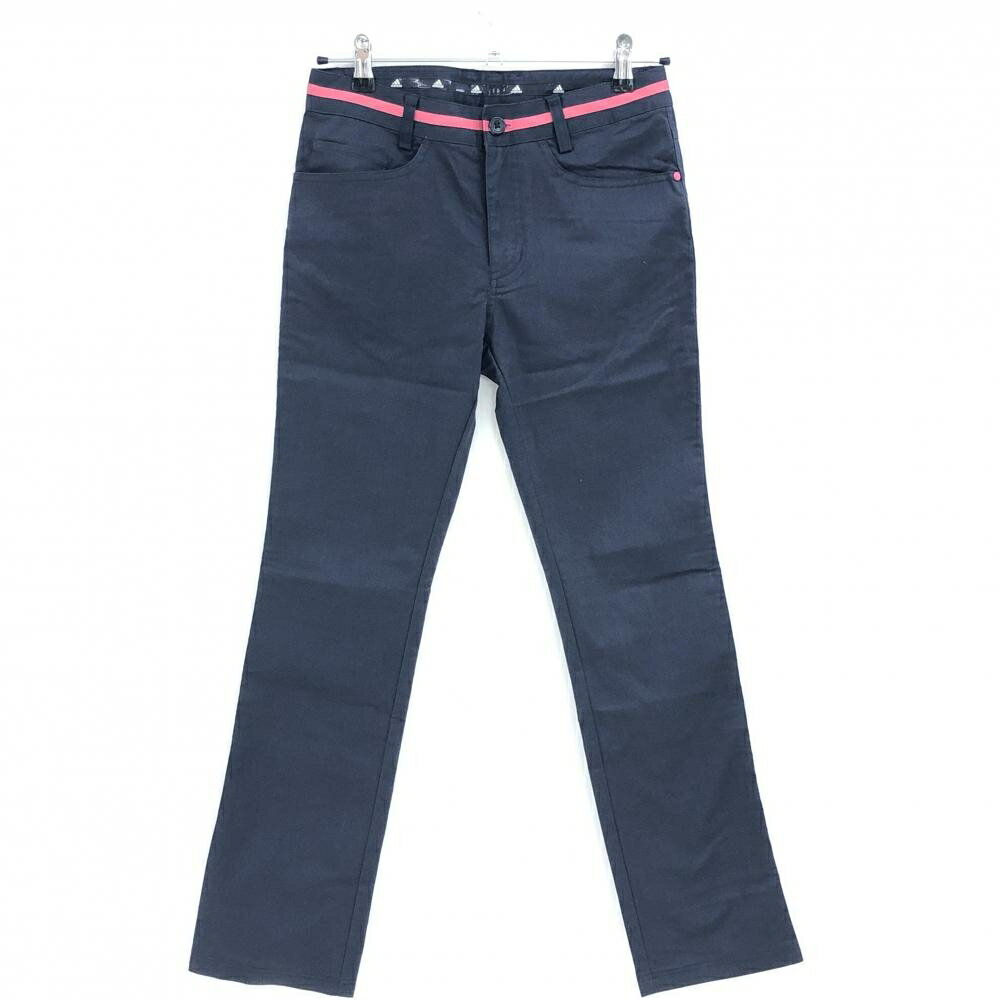 【新品】アディダス パンツ ダークネイビー×ピンク ストレッチ ストレート ウエストライン レディース ..