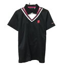★特価★ビバハート 半袖ポロシャツ 黒×ピンク 重ね着風 メンズ 48(M) ゴルフウェア VIVA HEART