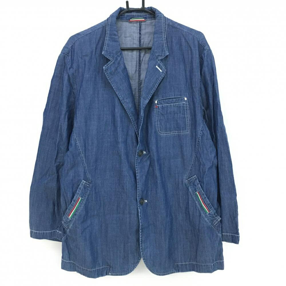 【美品】パジェロ テーラードジャケット ネイビー デニム メンズ LL ゴルフウェア PAGELO