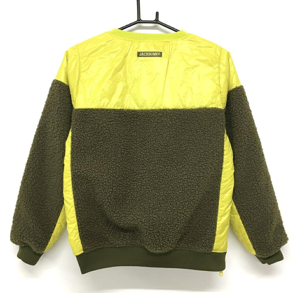 レオナード 楽天市場店の【超美品】ジャックバニー 中綿リバーシブルスニード イエロー×カーキ 一部ボア 裏キルティング レディース 1(M) ゴルフウェア Jack Bunny｜アングル2