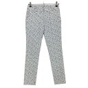 ★特価★ゾーイ×LIBERTY パンツ 白×ブルー 総柄 ラインストーンロゴ レディース 36(S) ゴルフウェア ZOY