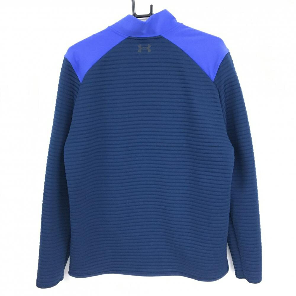 【超美品】アンダーアーマー 中綿切替ブルゾン ブルー×ネイビー 前身頃異素材 COLDGEAR メンズ XL ゴルフウェア UNDER ARMOUR