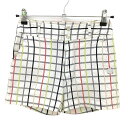 ★特価★ヒールクリーク ショートパンツ 白×ライトグレー 格子柄 レディース 38(S) ゴルフウェア Heal Creek