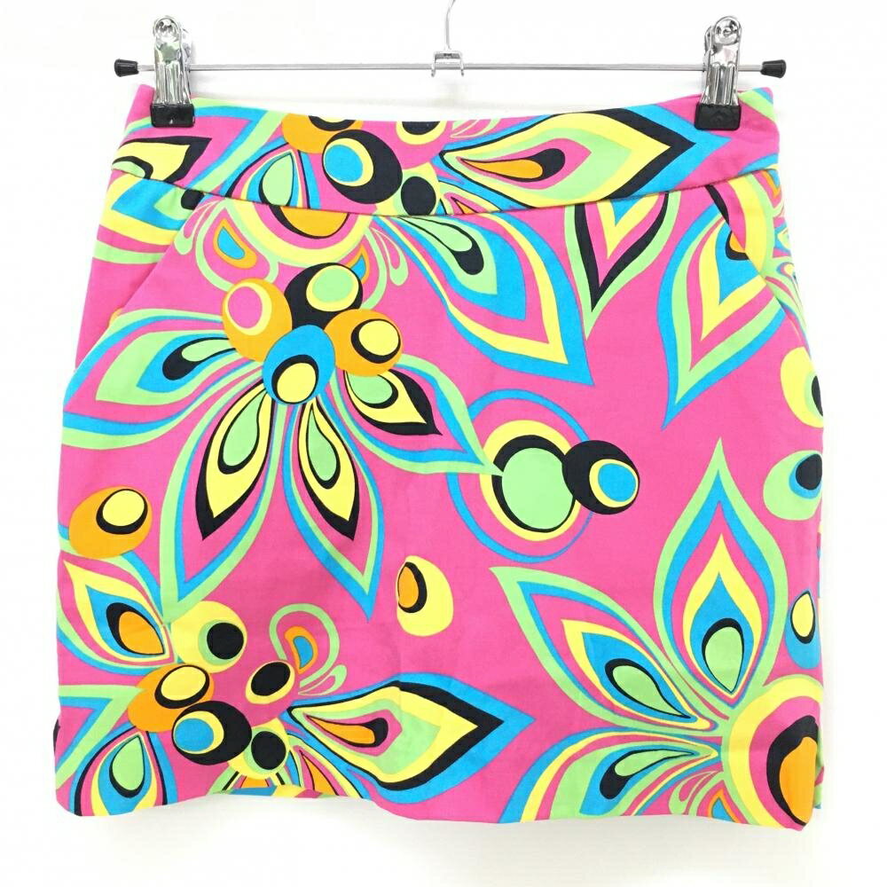 【美品】ラウドマウス スカート ピンク×マルチカラー シャガデリック レディース 0(M) ゴルフウェア LO..