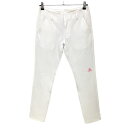★特価★【美品】ルコック ストレッチパンツ 白 フロントロゴ レディース 9 ゴルフウェア le coq sportif