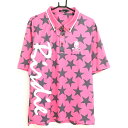 ★特価★【美品】バーディーハント 半袖ポロシャツ ピンク×グレー 星柄 ボタンダウン メンズ LLLL ゴルフウェア 大きいサイズ Birdie hunt(4)