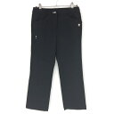 【超美品】マンシングウェア パンツ 黒 ストライプ柄 総柄 裏起毛 レディース 11(L)