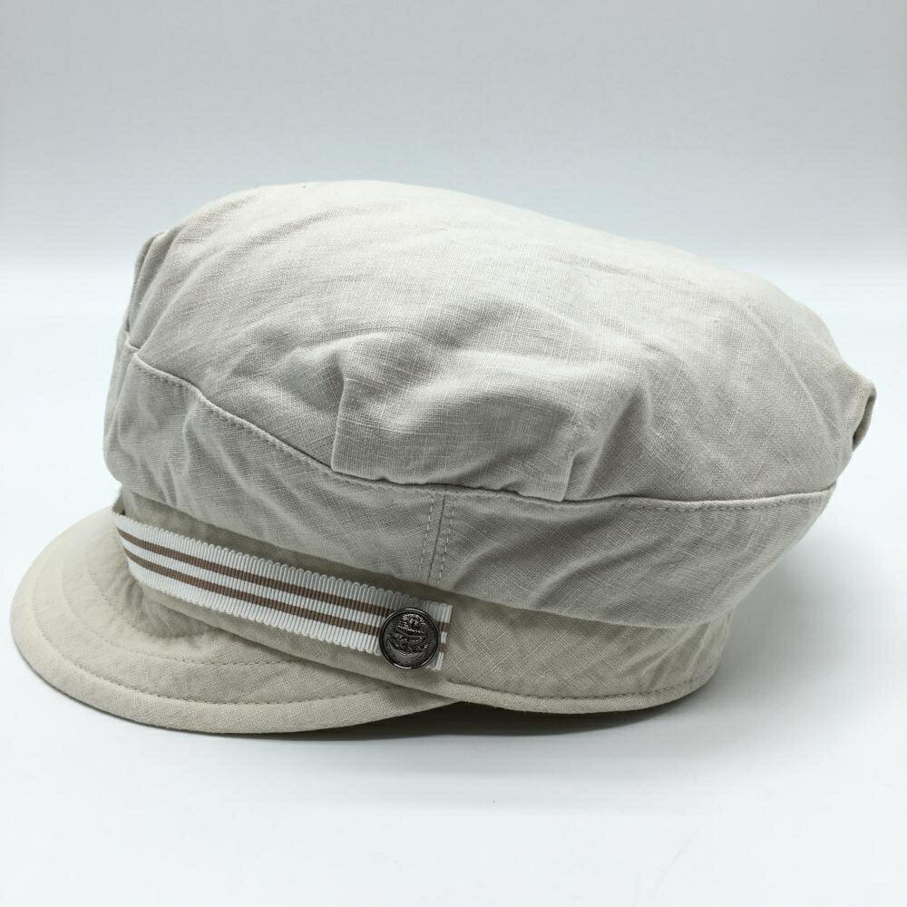 【美品】マンシングウェア キャスケット ベージュ ボタン つば付き帽 ゴルフウェア Munsingwear