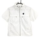 マンシングウェア 半袖ブルゾン 白 胸ポケット 袖口ゴム レディース M ゴルフウェア Munsingwear