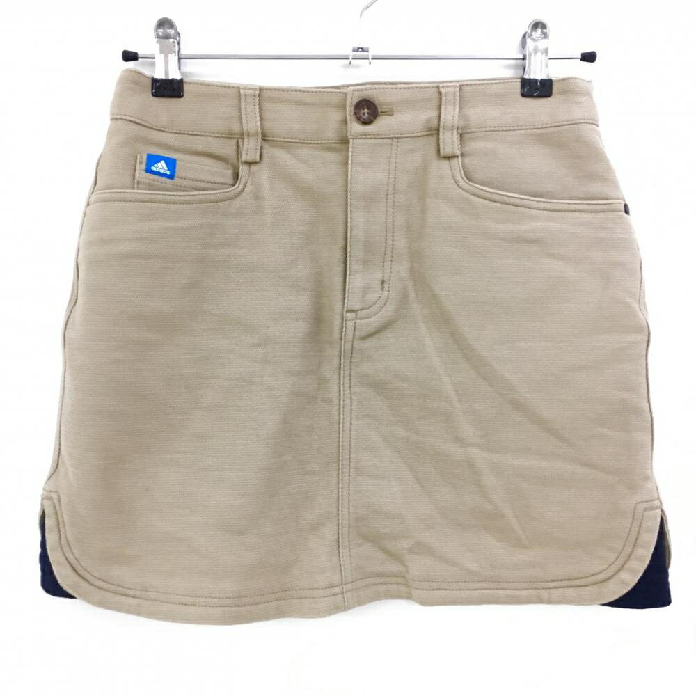 【美品】アディダス スカート ベージュ 無地 ストレッチ レディース M ゴルフウェア adidas