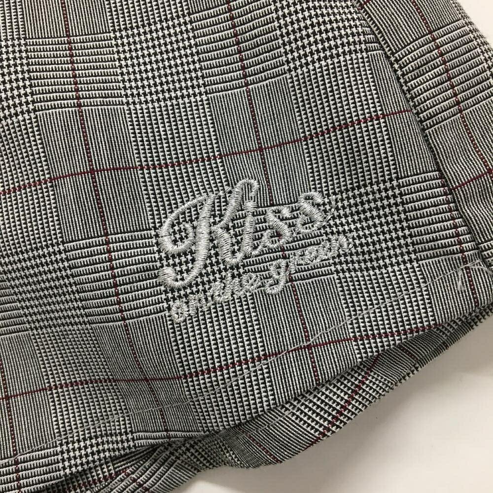 【新品】キスオンザグリーン スカート ダークグレー×ボルドー グレンチェック 後フ...