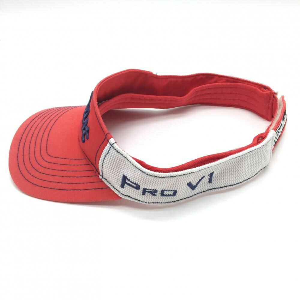 タイトリスト サンバイザー レッド×ネイビー フットジョイ PRO V1 ゴルフウェア TITLEIST