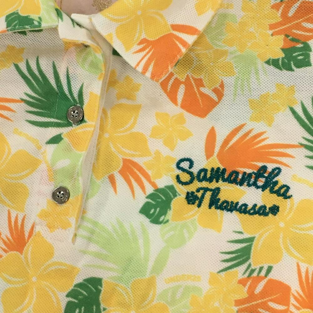 【超美品】サマンサタバサ UNDER25 半袖ポロシャツ イエロー×オレンジ レディース M ゴルフウェア Samantha Thavasa