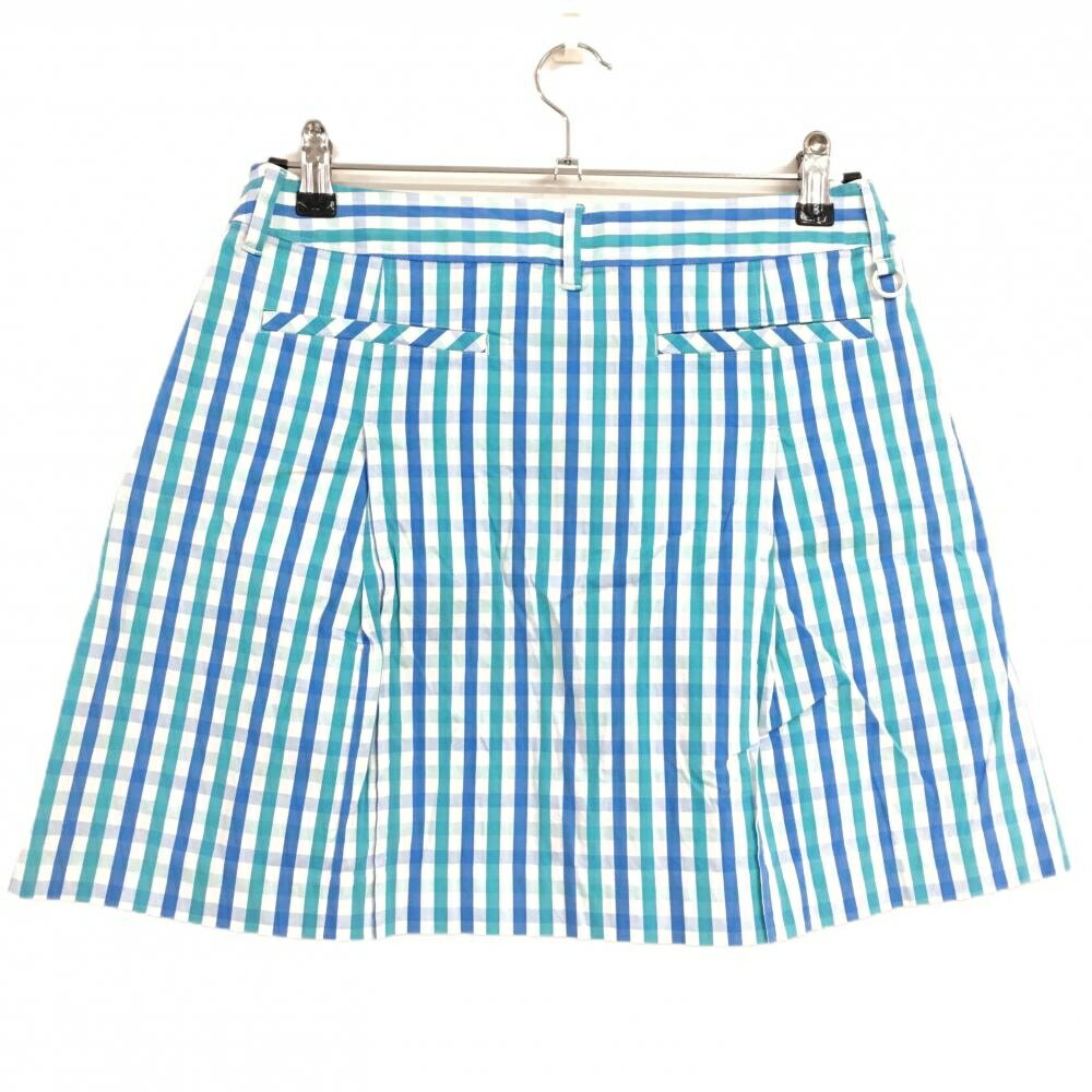 【超美品】23区ゴルフ スカート 白×ブルー×ライトブルー チェック レディース 67(L) ゴルフウェア 23区