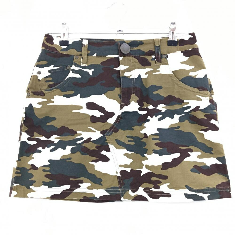 パーリーゲイツ スカート ブラウン×白 カモフラ 迷彩 レディース 1(M) ゴルフウェア PEARLY GATES