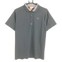 【超美品】プーマ 半袖ポロシャツ グレー 背面メッシュ COOL CELL メンズ US-S(S) ゴルフウェア PUMA