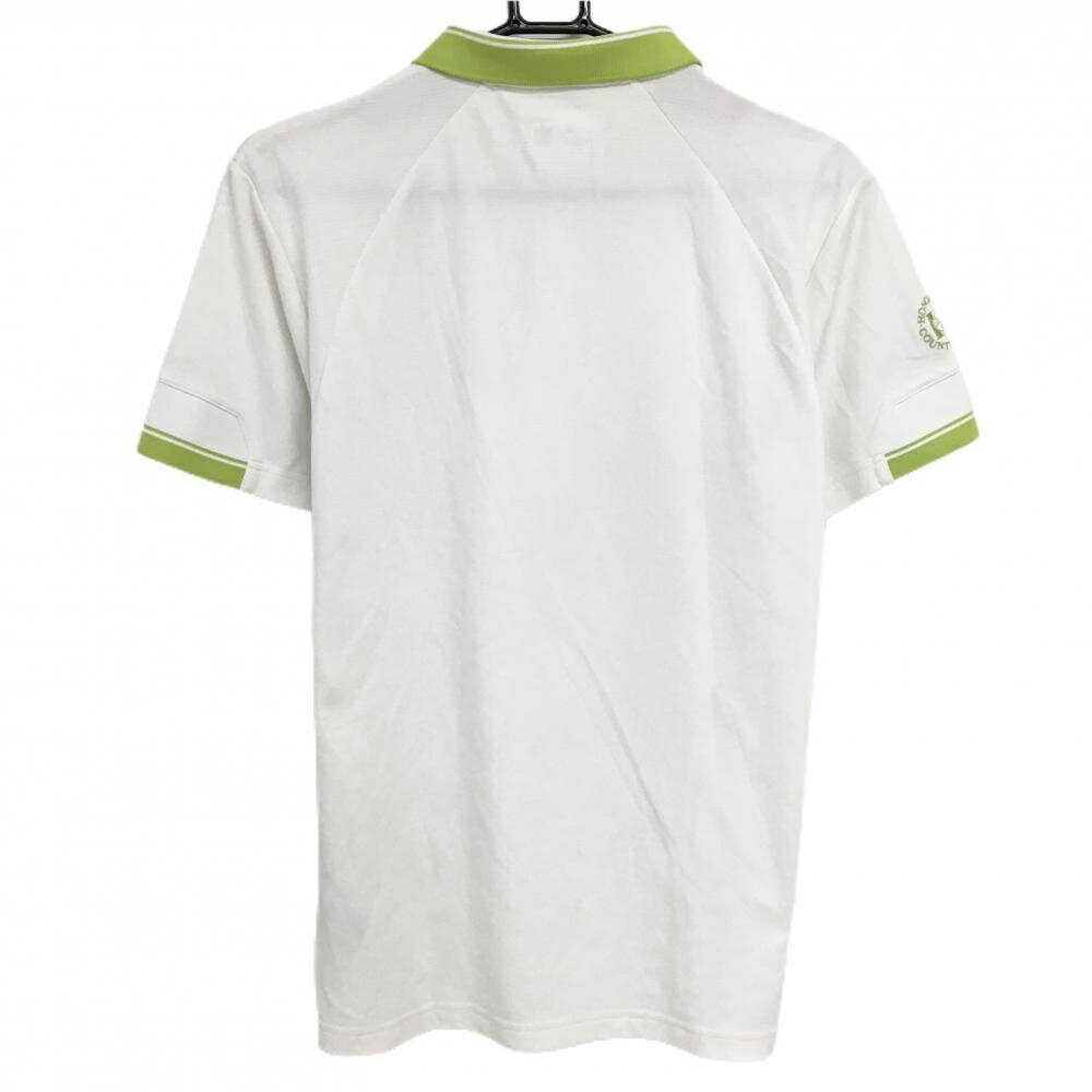 【美品】プーマ 半袖ポロシャツ 白×ライトグリーン HONOLULU COUNTRY CLUB メンズ US-M ゴルフウェア PUMA